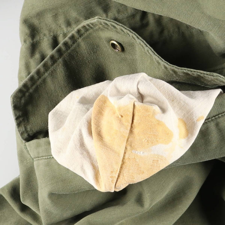 1960'S US Military Issue M-65 2nd Military Field Jacket, Made in USA, Long Medium (Men's Size M equivalent), Vintage Nylon Khaki type Vintage Second Hand