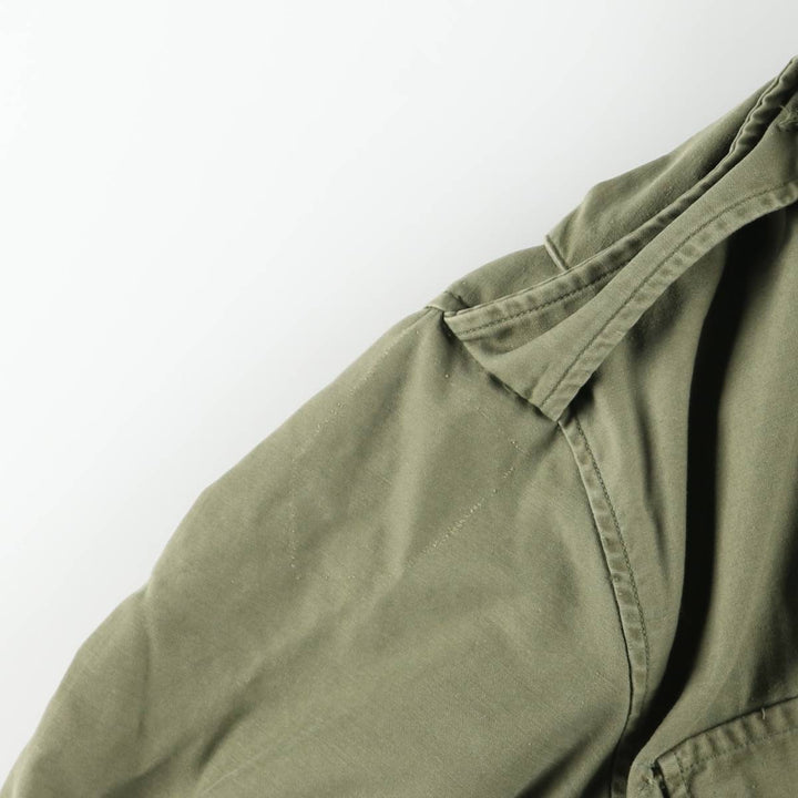 1960'S US Military Issue M-65 2nd Military Field Jacket, Made in USA, Long Medium (Men's Size M equivalent), Vintage Nylon Khaki type Vintage Second Hand