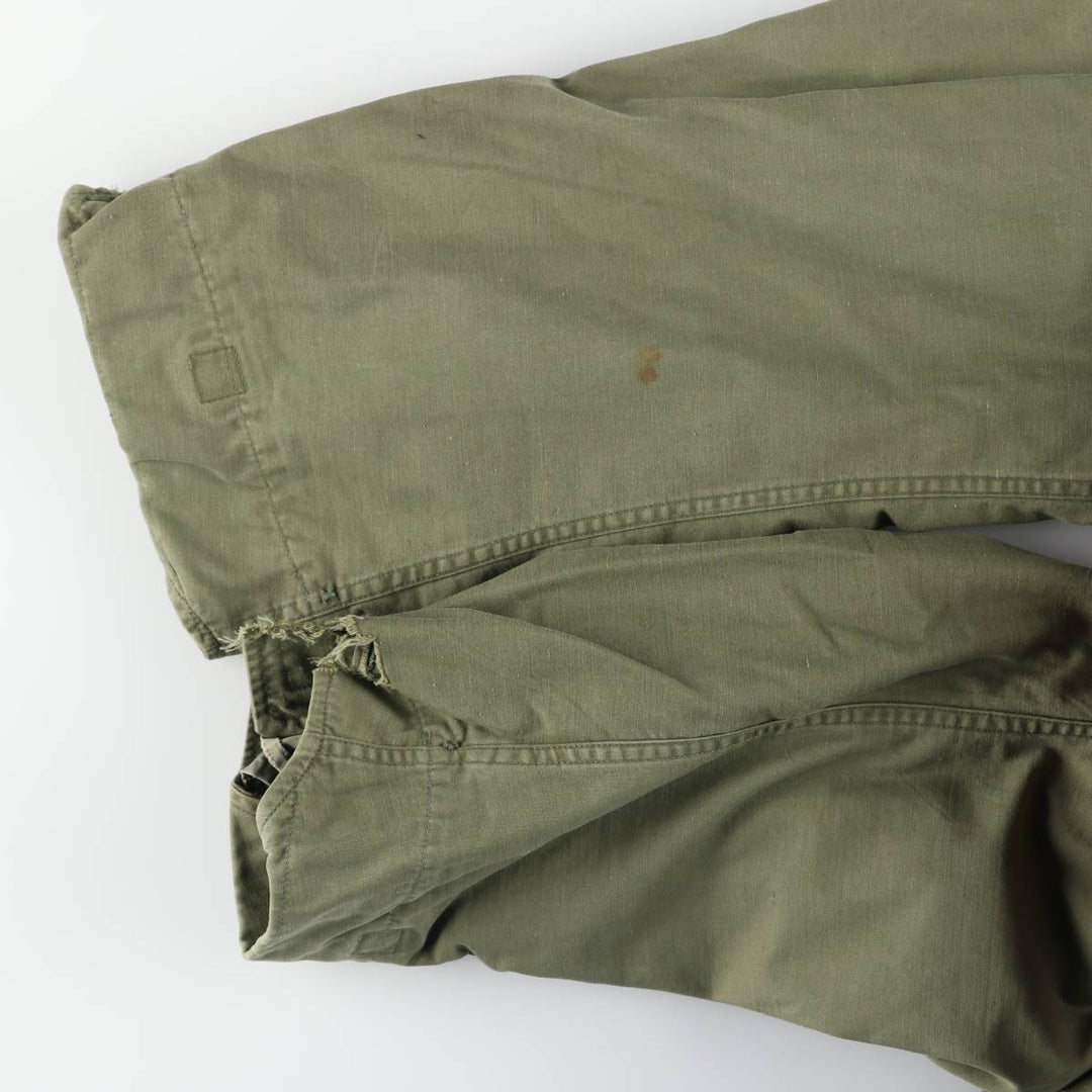 1960'S US Military Issue M-65 2nd Military Field Jacket, Made in USA, Long Medium (Men's Size M equivalent), Vintage Nylon Khaki type Vintage Second Hand