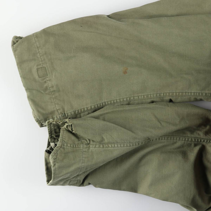 1960'S US Military Issue M-65 2nd Military Field Jacket, Made in USA, Long Medium (Men's Size M equivalent), Vintage Nylon Khaki type Vintage Second Hand