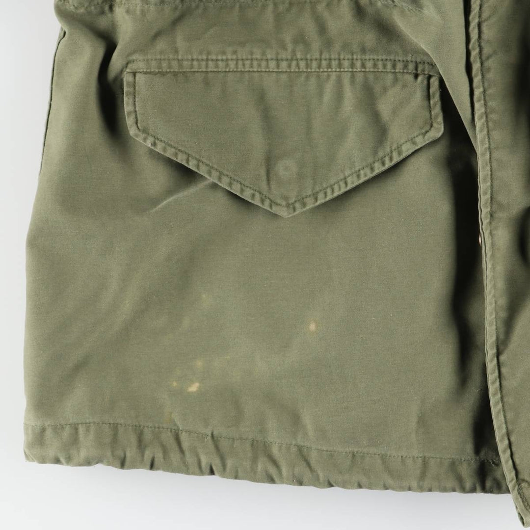 1960'S US Military Issue M-65 2nd Military Field Jacket, Made in USA, Long Medium (Men's Size M equivalent), Vintage Nylon Khaki type Vintage Second Hand