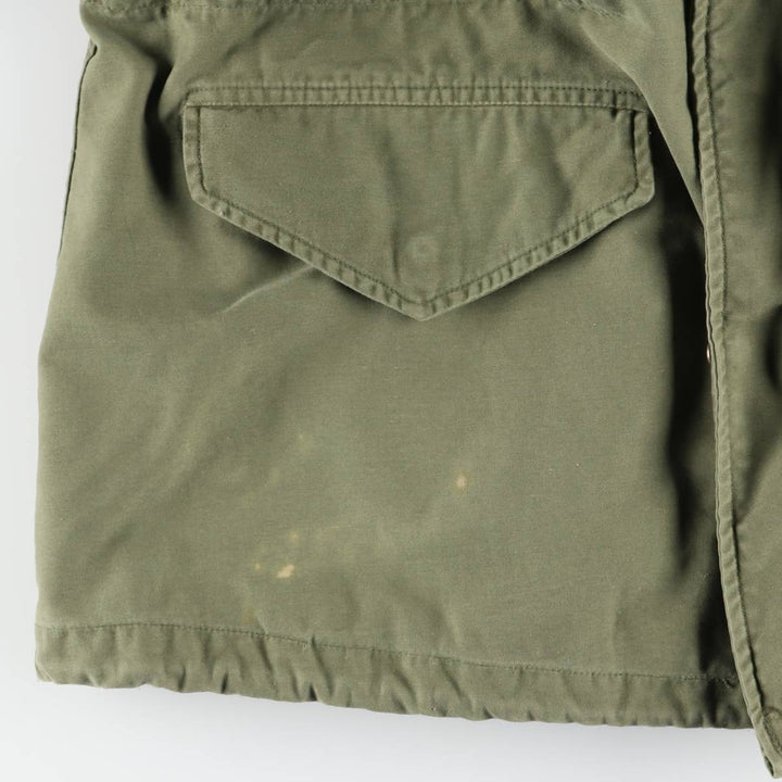 1960'S US Military Issue M-65 2nd Military Field Jacket, Made in USA, Long Medium (Men's Size M equivalent), Vintage Nylon Khaki type Vintage Second Hand