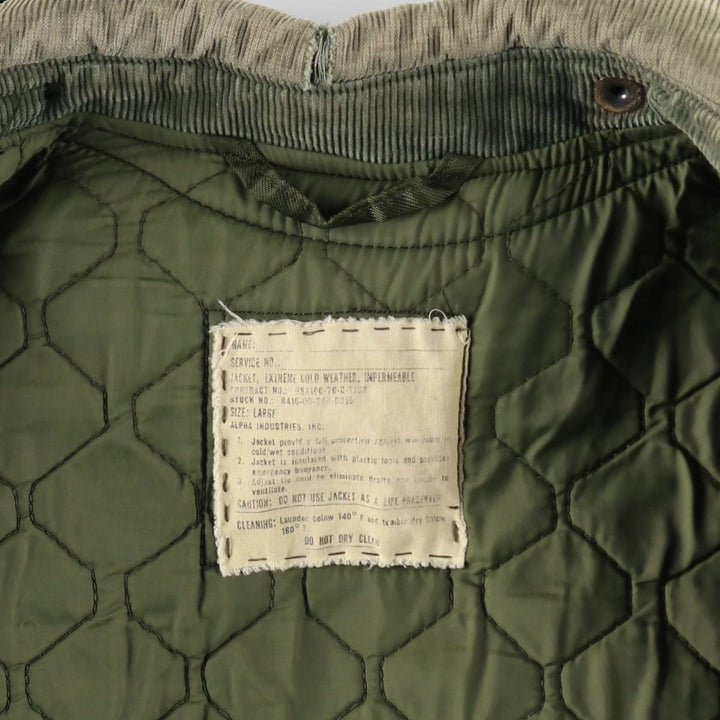 Authentic US military issue, 1970'S military deck jacket, made in USA, large size (equivalent to men's L), vintage. unclear Khaki type Vintage Second Hand