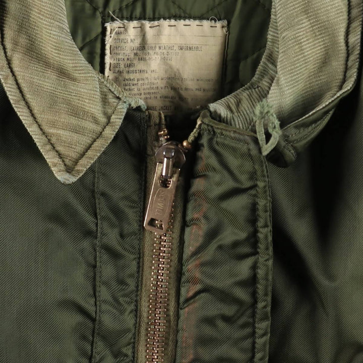 Authentic US military issue, 1970'S military deck jacket, made in USA, large size (equivalent to men's L), vintage. unclear Khaki type Vintage Second Hand