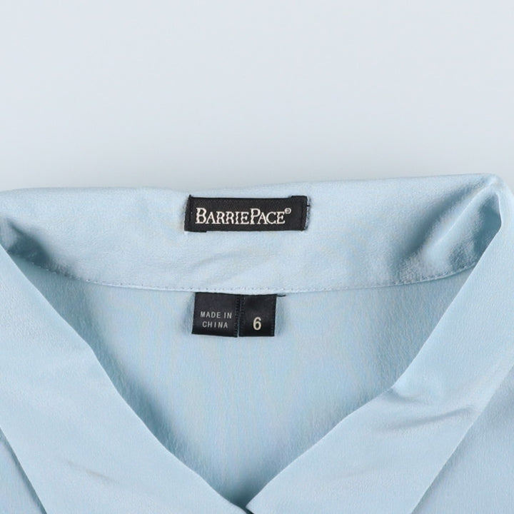 Barrie Pace Keyhole Neck Long Sleeve Sheer Blouse (Women's Size S) silk Blue type light blue Vintage Second Hand