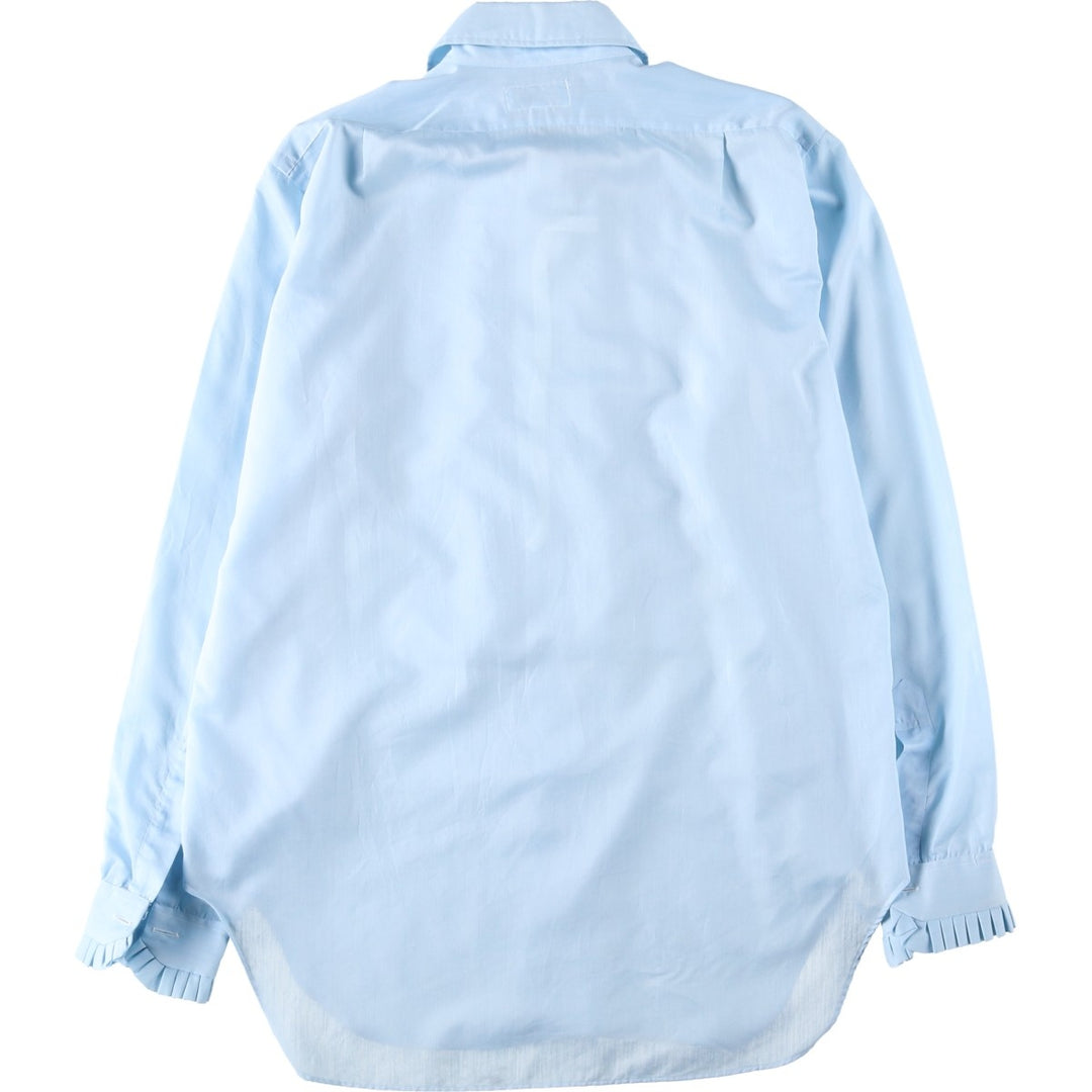 70'S Gingiss Frill Long-Sleeve Shirt, Men's Size L (Equivalent), Vintage unclear Blue type light blue Vintage Second Hand