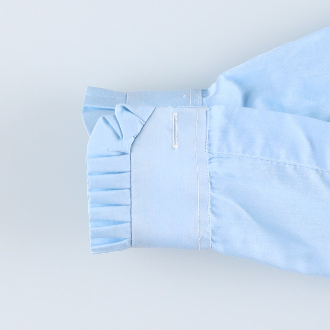 70'S Gingiss Frill Long-Sleeve Shirt, Men's Size L (Equivalent), Vintage unclear Blue type light blue Vintage Second Hand