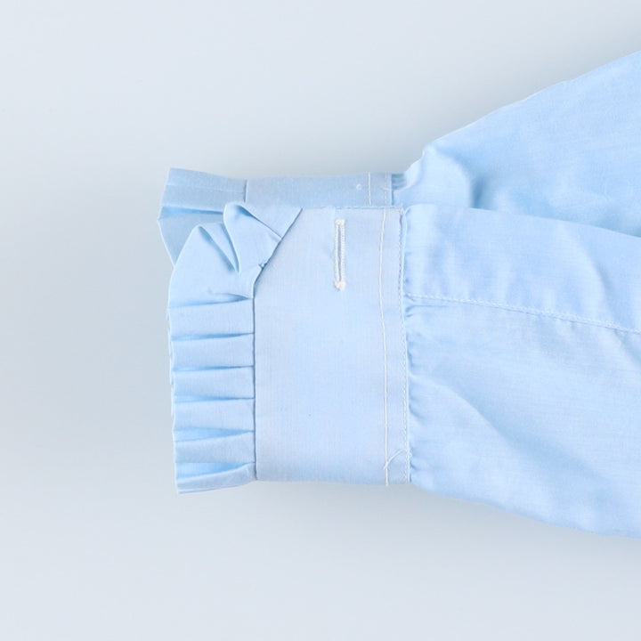 70'S Gingiss Frill Long-Sleeve Shirt, Men's Size L (Equivalent), Vintage unclear Blue type light blue Vintage Second Hand