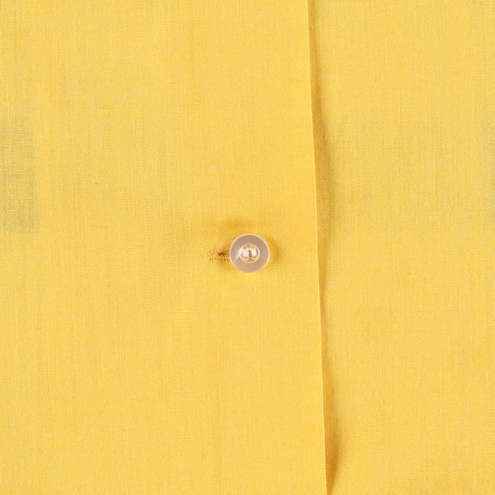 1970'S Hilton Back Print Short-Sleeve Bowling Shirt, Boxy Shirt, Made in USA, Women's Size M (Equivalent), Vintage unclear yellow type Vintage Second Hand