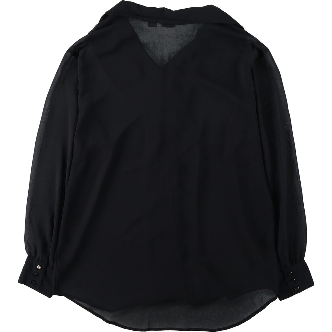 GAP Frill Long-Sleeve See-Through Shirt, Women's Size M (approx.) polyester black type Vintage Second Hand