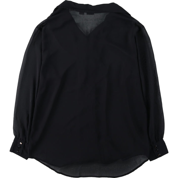 GAP Frill Long-Sleeve See-Through Shirt, Women's Size M (approx.) polyester black type Vintage Second Hand