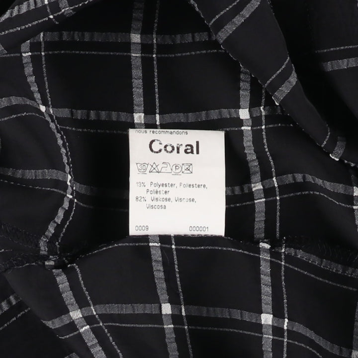 Betty Barclay Check Pattern Long-Sleeve Viscose Shirt, Women's Size M (approx.) Viscose black type Vintage Second Hand