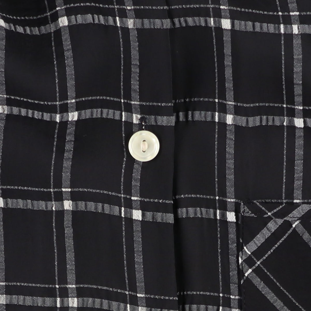 Betty Barclay Check Pattern Long-Sleeve Viscose Shirt, Women's Size M (approx.) Viscose black type Vintage Second Hand