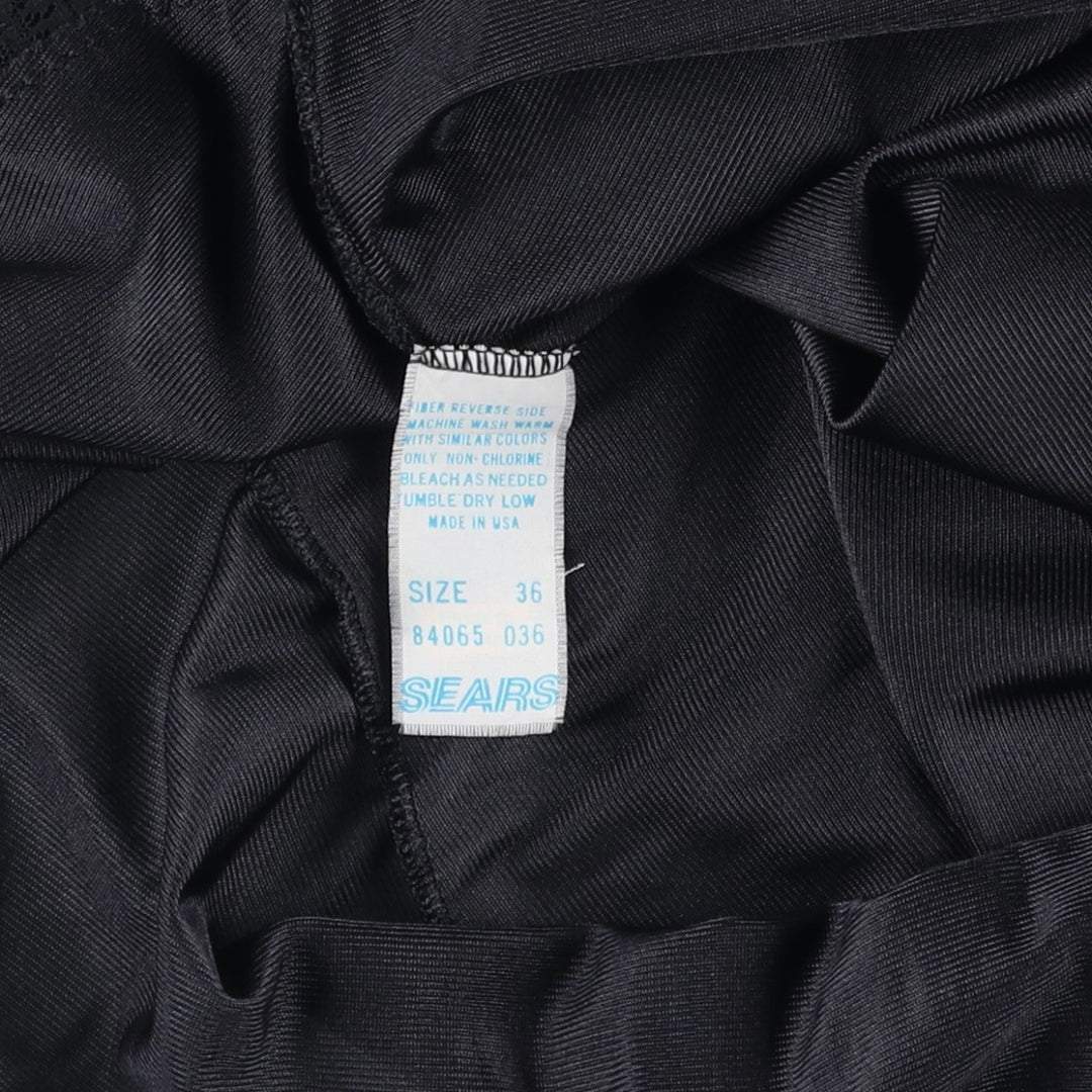 70s-80'S Sears Half-Length Camisole Dress/Slip Dress, Made in USA, Women's Size M (approx.), Vintage Nylon black type Vintage Second Hand