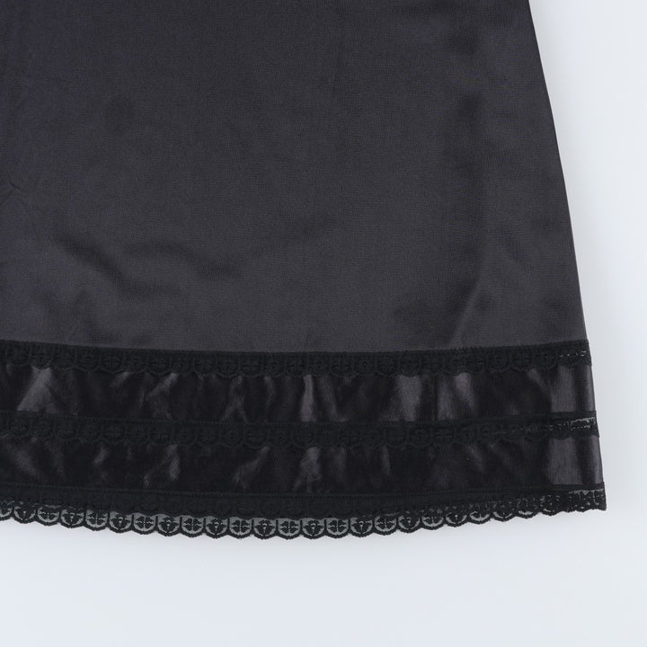 70s-80'S Sears Half-Length Camisole Dress/Slip Dress, Made in USA, Women's Size M (approx.), Vintage Nylon black type Vintage Second Hand