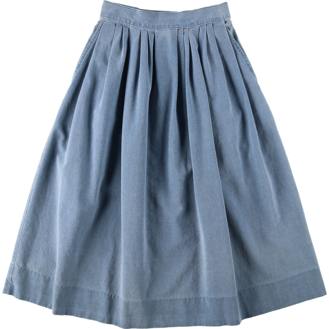 90s-era Ralph Lauren denim midi-length gathered skirt, women's size XL equivalent, vintage. unclear Blue type light blue Vintage Second Hand
