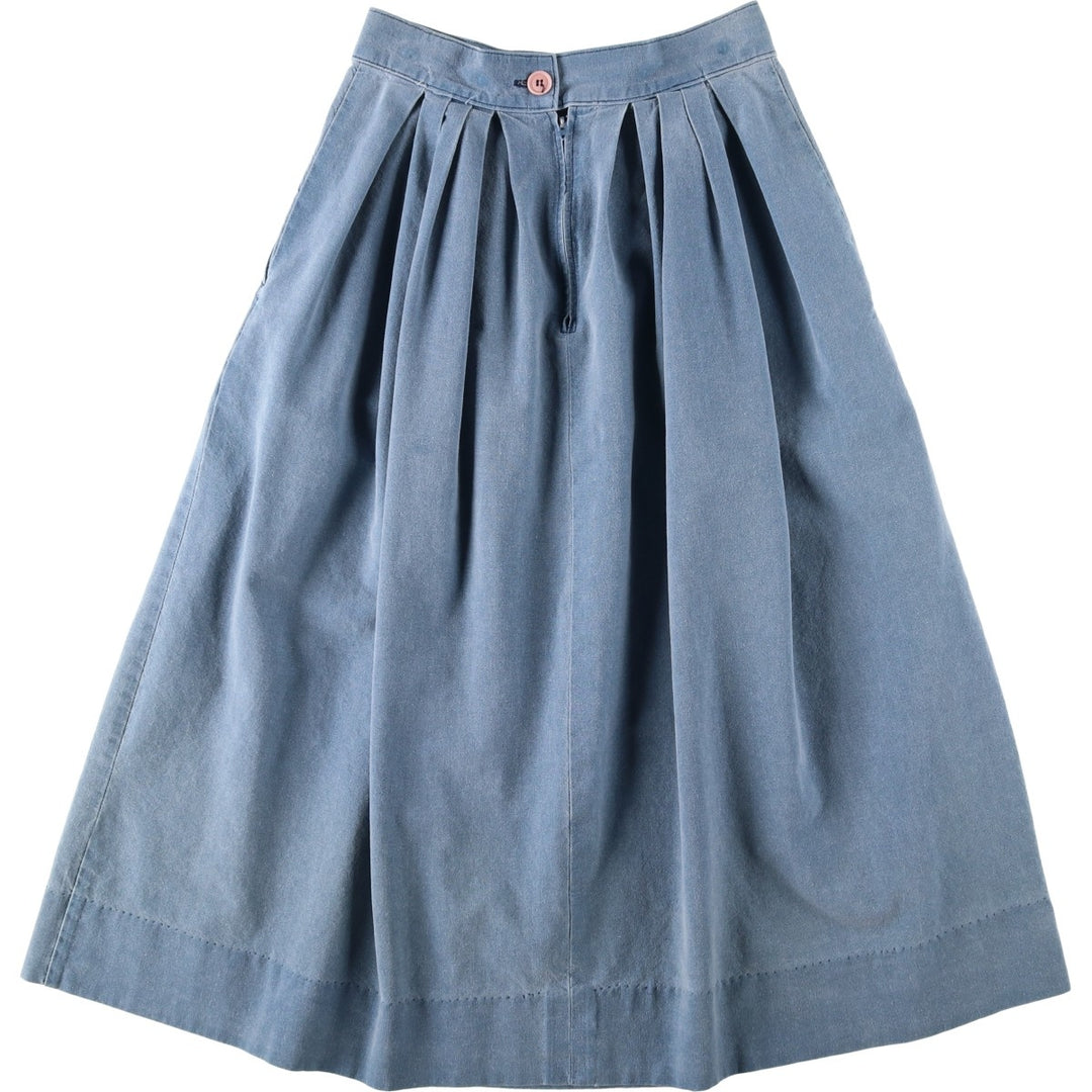 90s-era Ralph Lauren denim midi-length gathered skirt, women's size XL equivalent, vintage. unclear Blue type light blue Vintage Second Hand