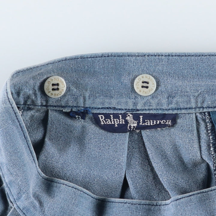 90s-era Ralph Lauren denim midi-length gathered skirt, women's size XL equivalent, vintage. unclear Blue type light blue Vintage Second Hand