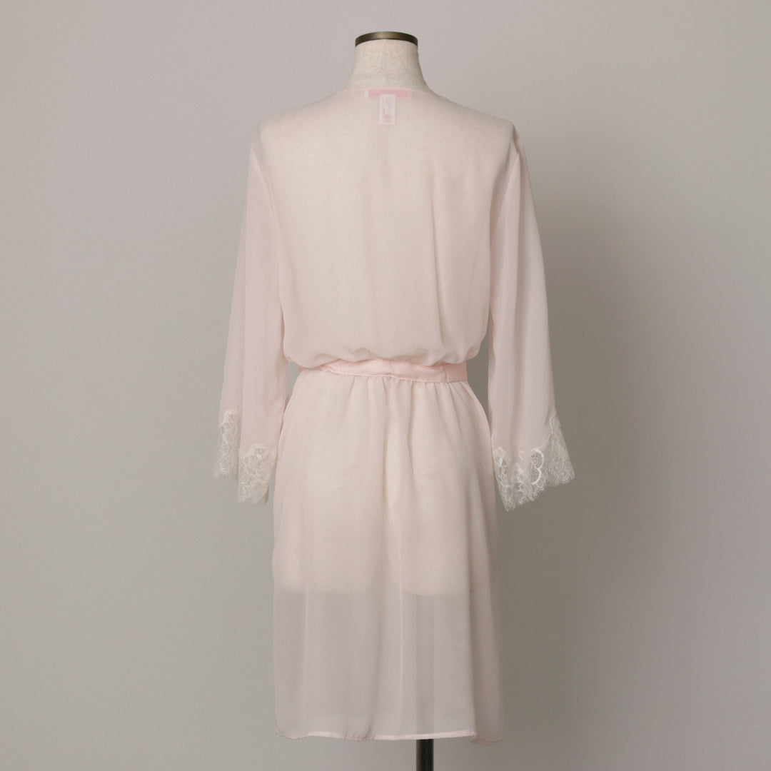Oscar de la Renta sheer half-length lingerie gown, women's size S. polyester pink type Vintage Second Hand