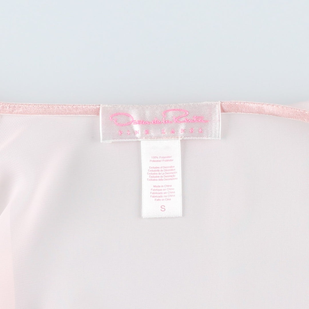 Oscar de la Renta sheer half-length lingerie gown, women's size S. polyester pink type Vintage Second Hand