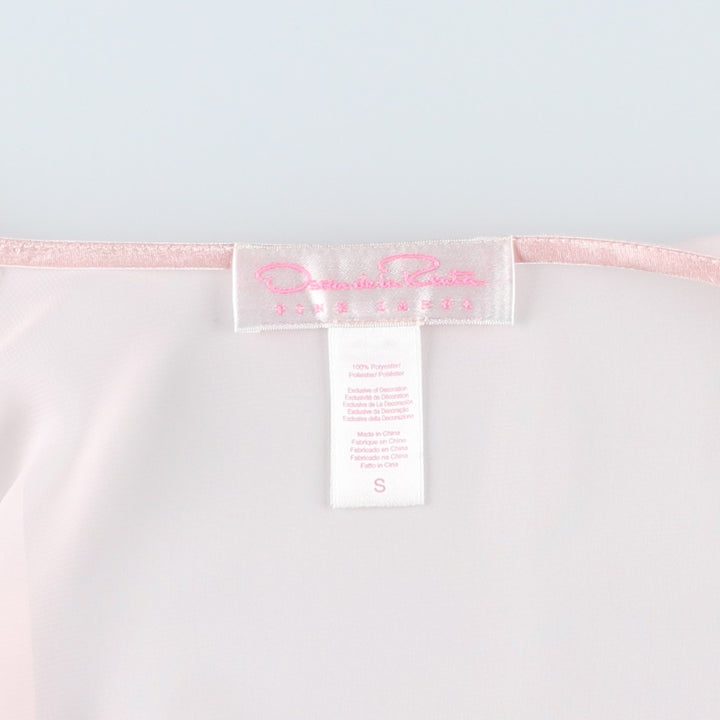 Oscar de la Renta sheer half-length lingerie gown, women's size S. polyester pink type Vintage Second Hand