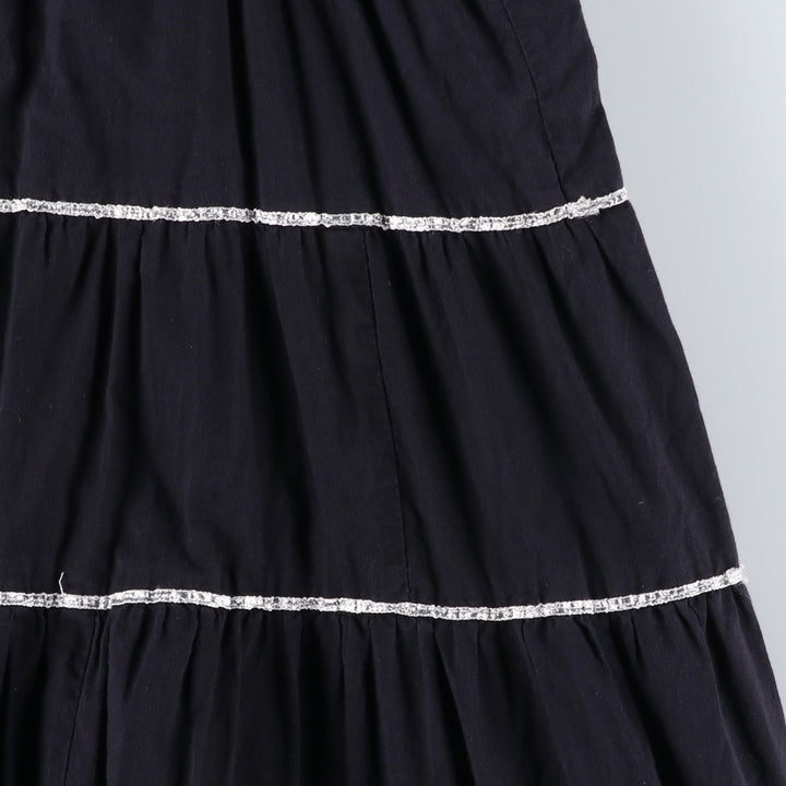 Claire Powell Midi-Length Sequined Tiered Sleeveless Flare Dress (Women's Size M) cotton black type Vintage Second Hand