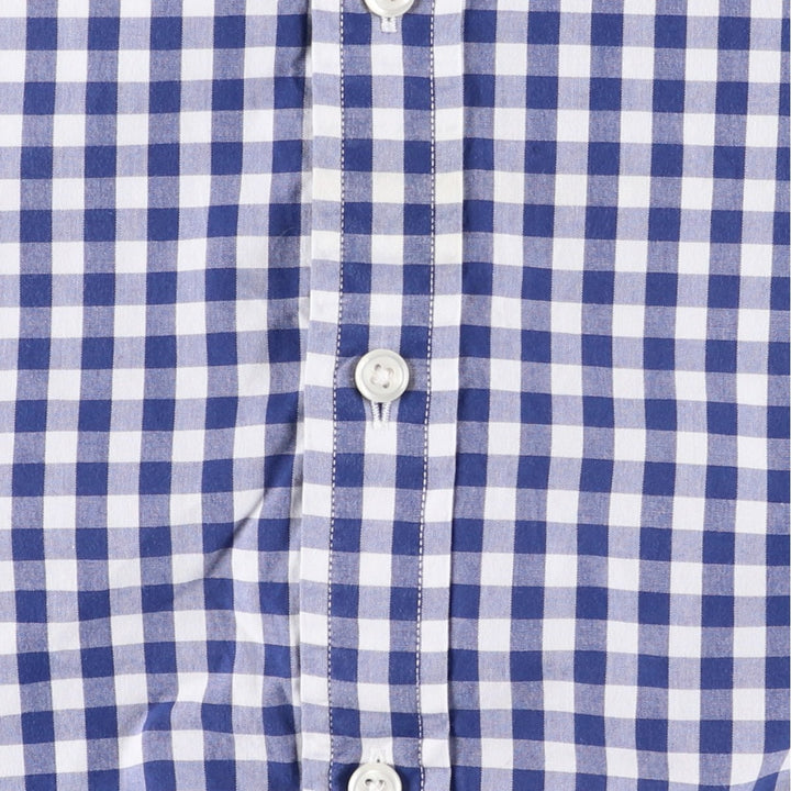 Ralph Lauren gingham check long-sleeved button-down shirt, women's size XL (approx.) cotton blue type Vintage Second Hand