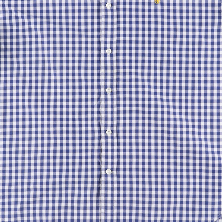 Ralph Lauren gingham check long-sleeved button-down shirt, women's size XL (approx.) cotton blue type Vintage Second Hand