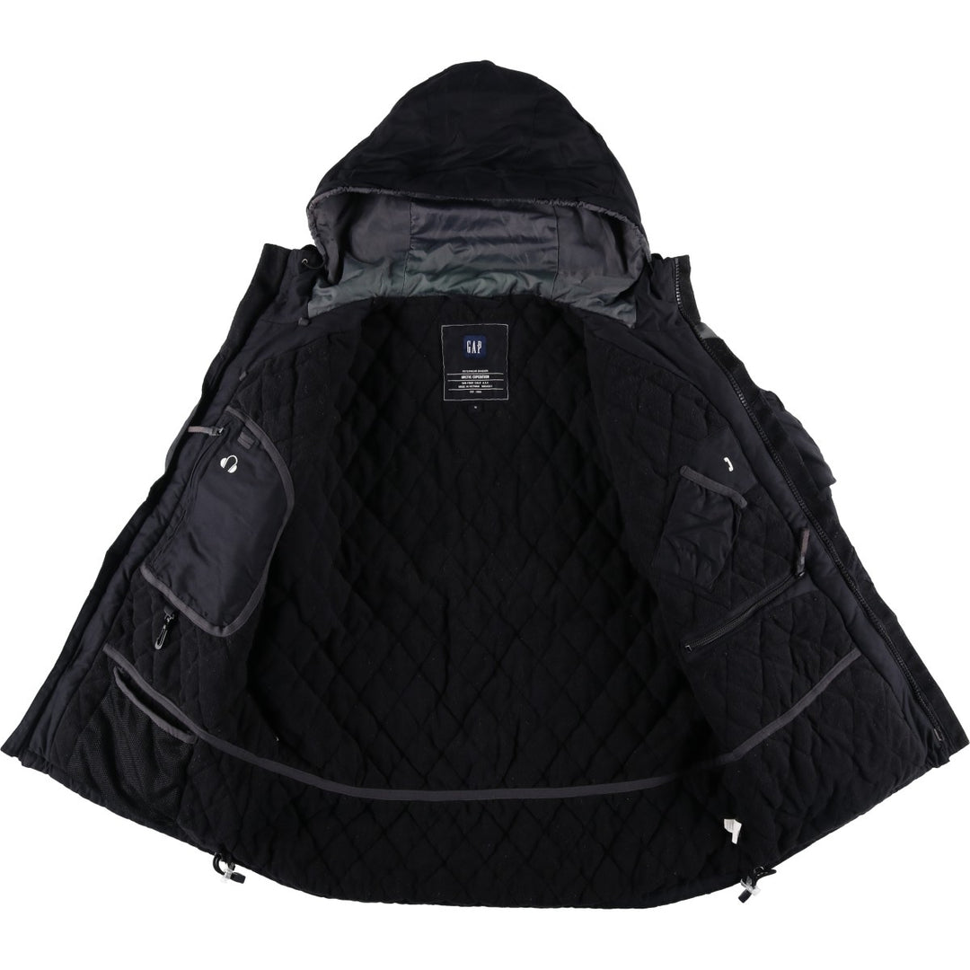 2000'S GAP padded hoodie puffer jacket, men's size M (approx.) Nylon black type Vintage Second Hand