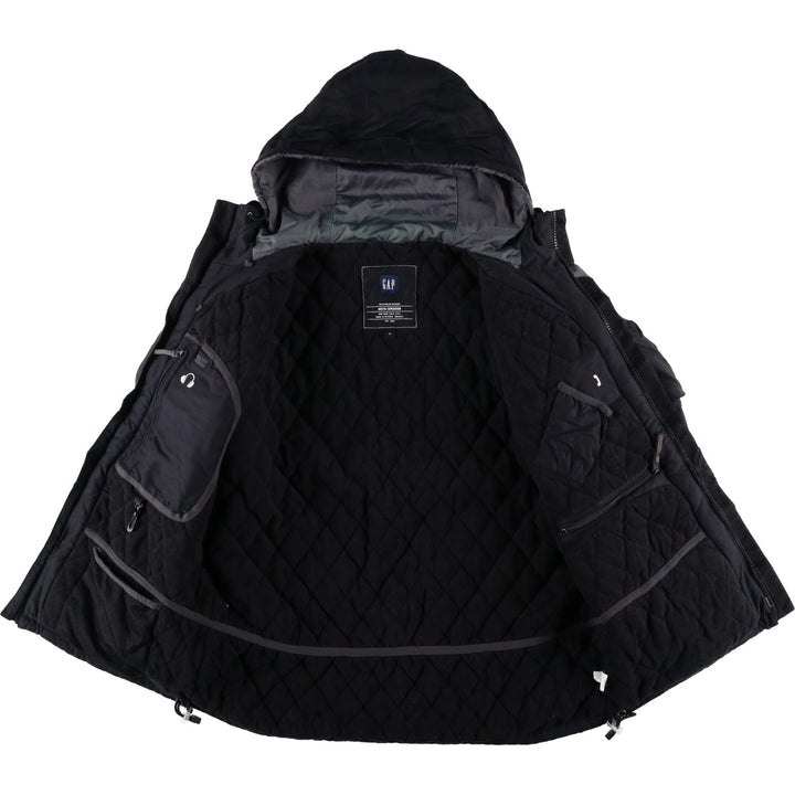 2000'S GAP padded hoodie puffer jacket, men's size M (approx.) Nylon black type Vintage Second Hand