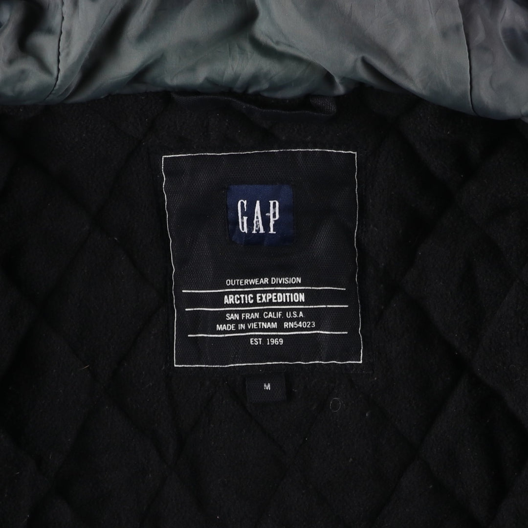 2000'S GAP padded hoodie puffer jacket, men's size M (approx.) Nylon black type Vintage Second Hand