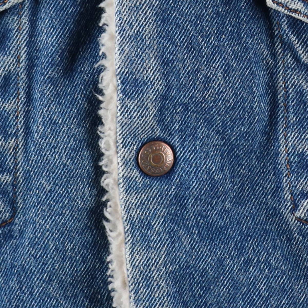 1990'S Levi's 70608-0214 Denim Boa Jacket, Men's Size M (approx.), Vintage cotton blue type Vintage Second Hand