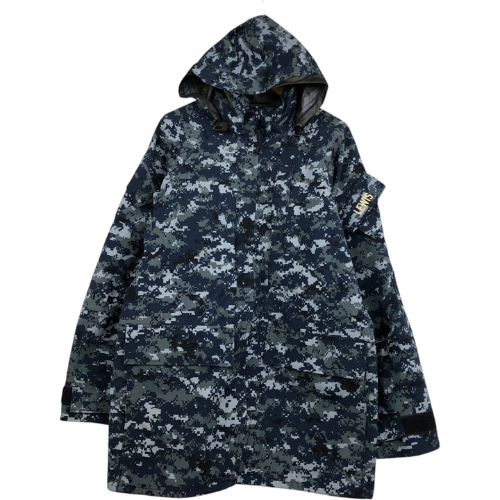 PARKA WORKING US NAVY Camouflage Pattern NWU Digital Camo Military Gore-Tex Parka Made in USA Men's Size M (Equivalent) Genuine US Military Issue Nylon navy blue type Vintage Second Hand