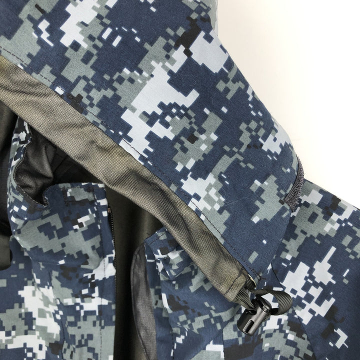 PARKA WORKING US NAVY Camouflage Pattern NWU Digital Camo Military Gore-Tex Parka Made in USA Men's Size M (Equivalent) Genuine US Military Issue Nylon navy blue type Vintage Second Hand