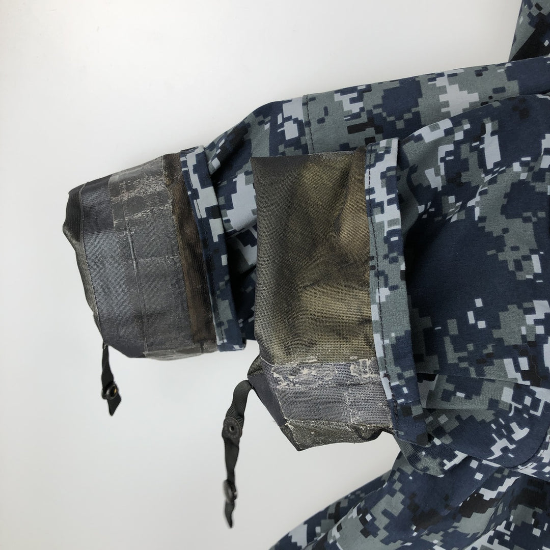 PARKA WORKING US NAVY Camouflage Pattern NWU Digital Camo Military Gore-Tex Parka Made in USA Men's Size M (Equivalent) Genuine US Military Issue Nylon navy blue type Vintage Second Hand