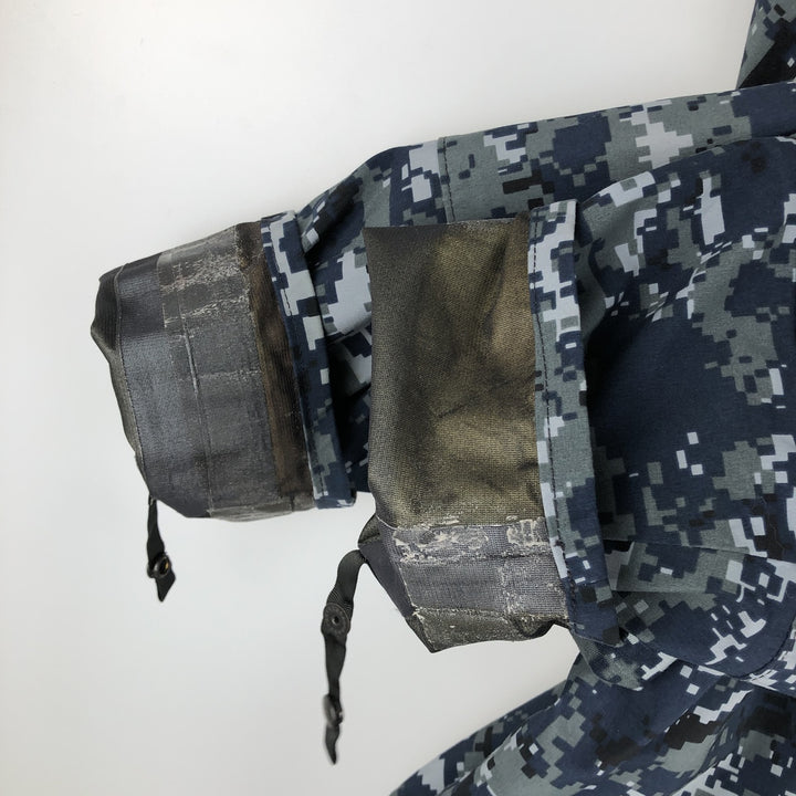 PARKA WORKING US NAVY Camouflage Pattern NWU Digital Camo Military Gore-Tex Parka Made in USA Men's Size M (Equivalent) Genuine US Military Issue Nylon navy blue type Vintage Second Hand