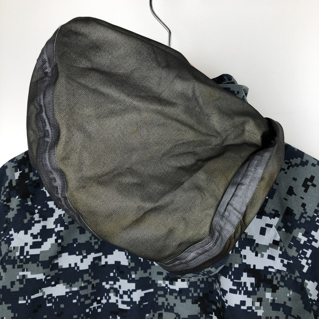 PARKA WORKING US NAVY Camouflage Pattern NWU Digital Camo Military Gore-Tex Parka Made in USA Men's Size M (Equivalent) Genuine US Military Issue Nylon navy blue type Vintage Second Hand