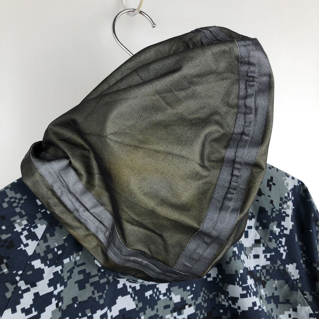 PARKA WORKING US NAVY Camouflage Pattern NWU Digital Camo Military Gore-Tex Parka Made in USA Men's Size M (Equivalent) Genuine US Military Issue Nylon navy blue type Vintage Second Hand