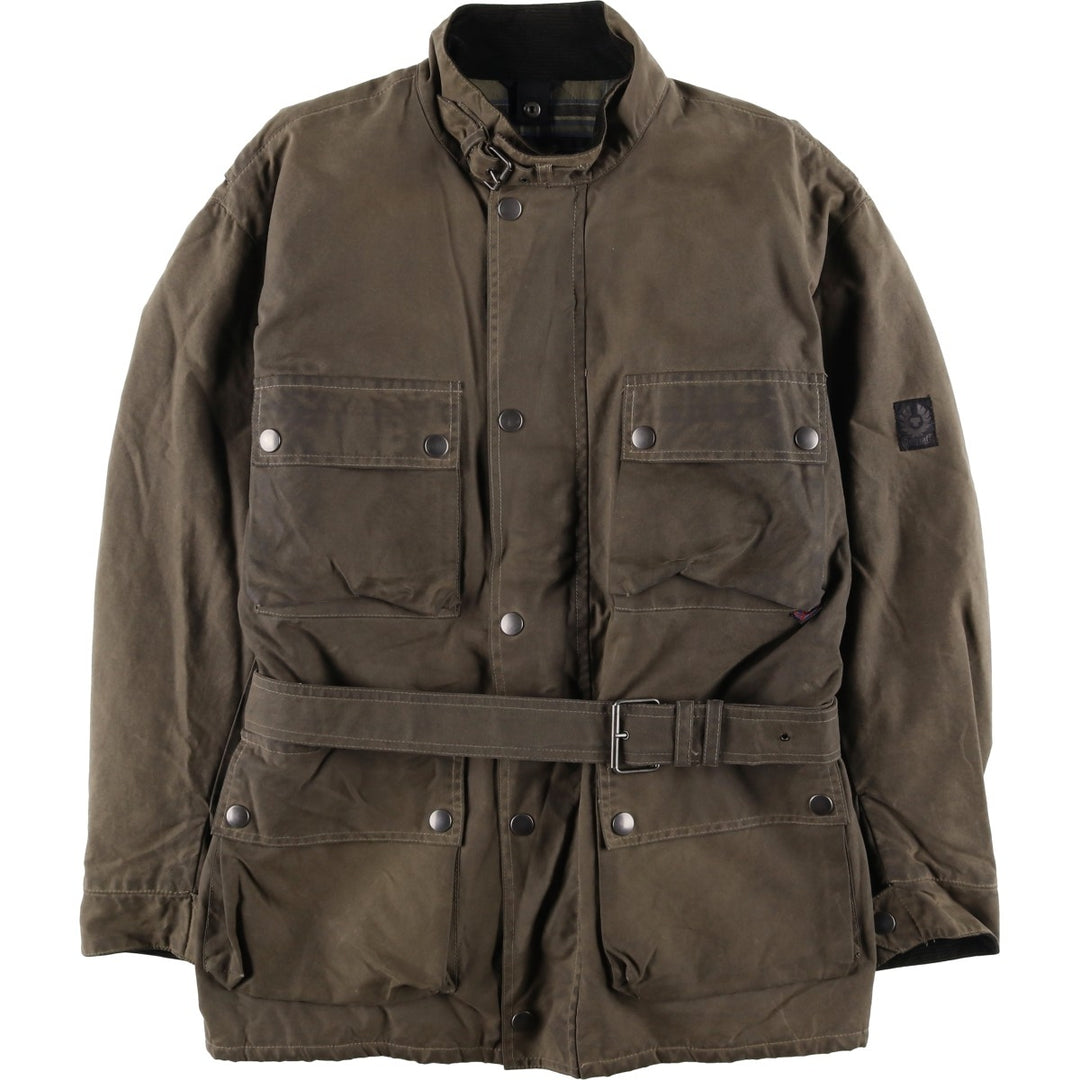 Belstaff padded waxed cotton oiled jacket, made in the UK, men's size XL cotton Khaki type Vintage Second Hand