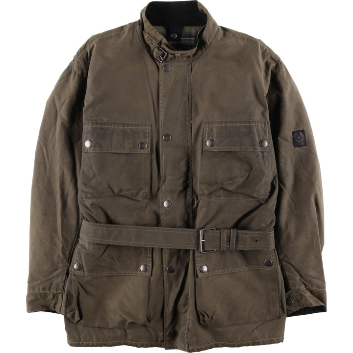 Belstaff padded waxed cotton oiled jacket, made in the UK, men's size XL cotton Khaki type Vintage Second Hand