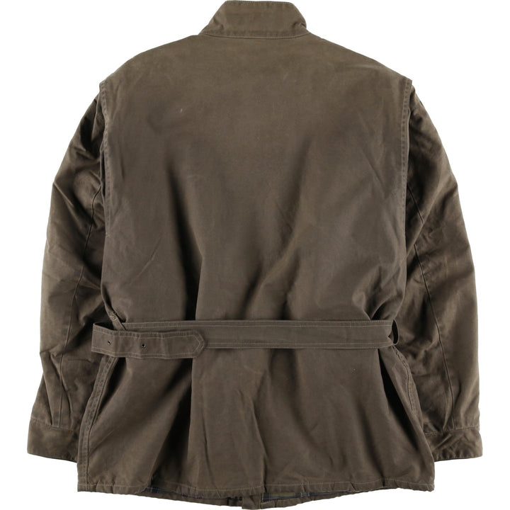 Belstaff padded waxed cotton oiled jacket, made in the UK, men's size XL cotton Khaki type Vintage Second Hand