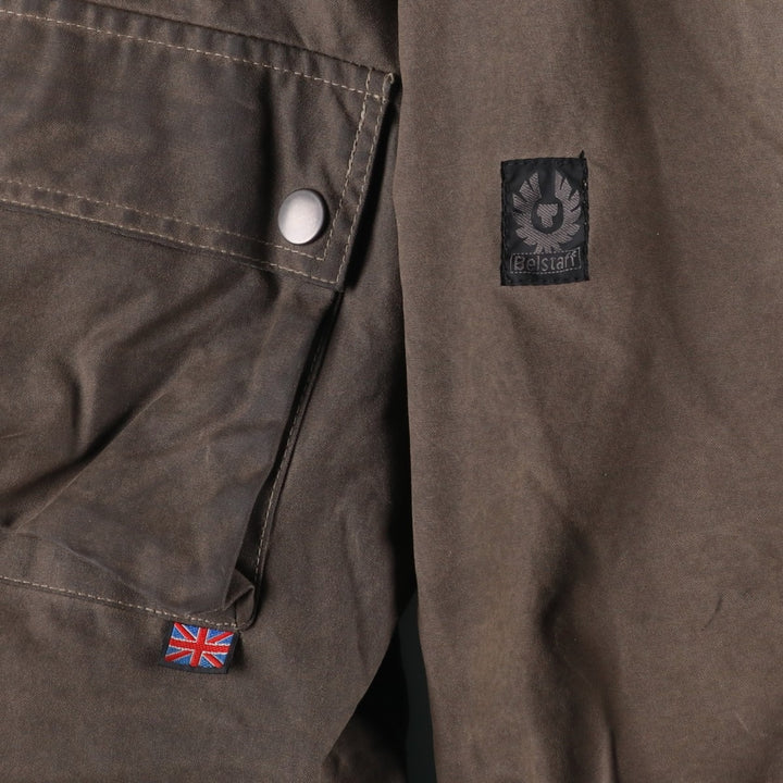 Belstaff padded waxed cotton oiled jacket, made in the UK, men's size XL cotton Khaki type Vintage Second Hand