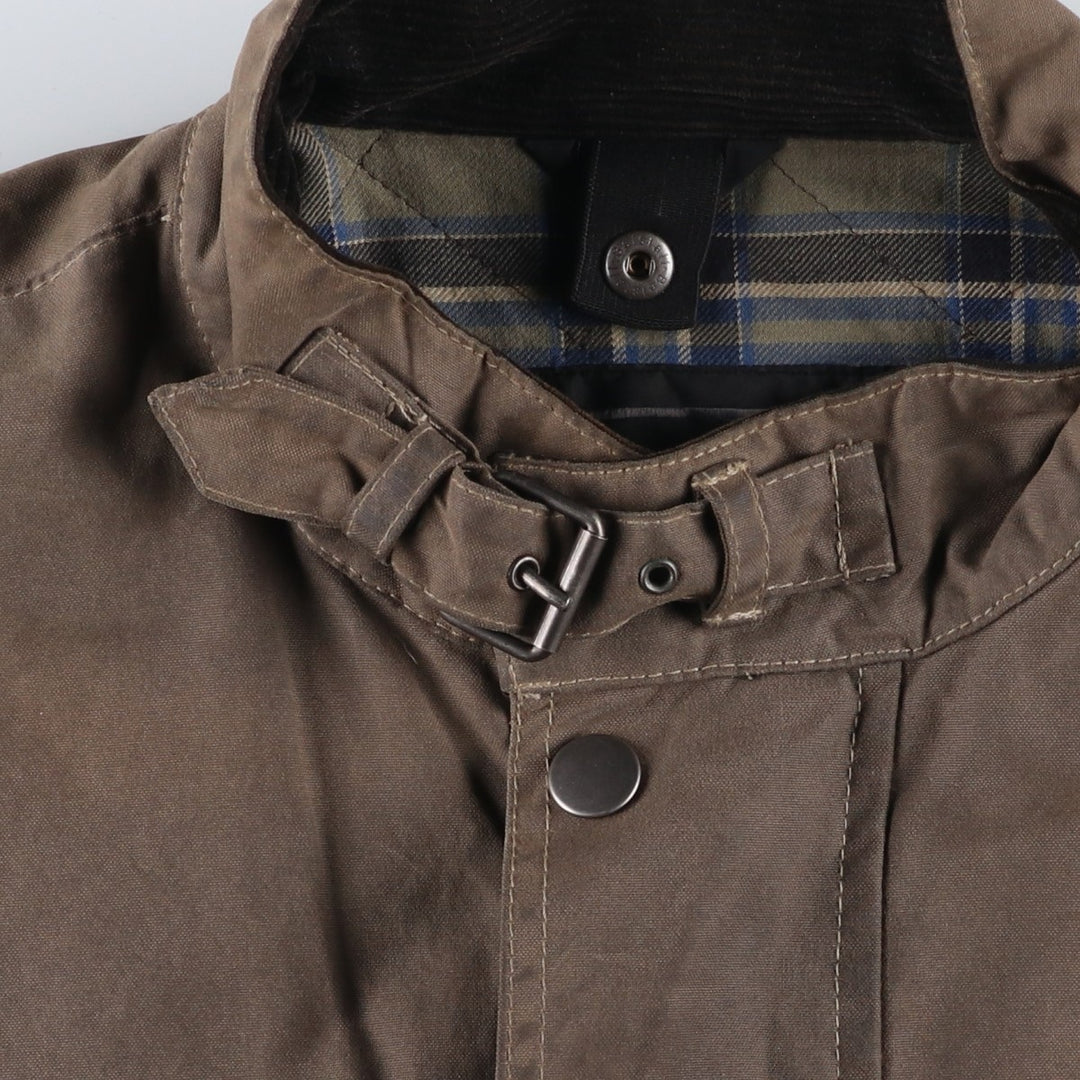Belstaff padded waxed cotton oiled jacket, made in the UK, men's size XL cotton Khaki type Vintage Second Hand