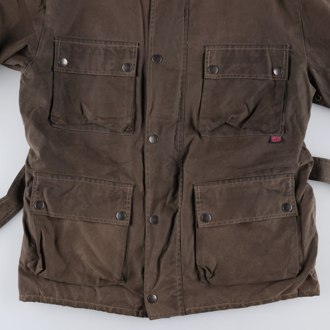 Belstaff padded waxed cotton oiled jacket, made in the UK, men's size XL cotton Khaki type Vintage Second Hand