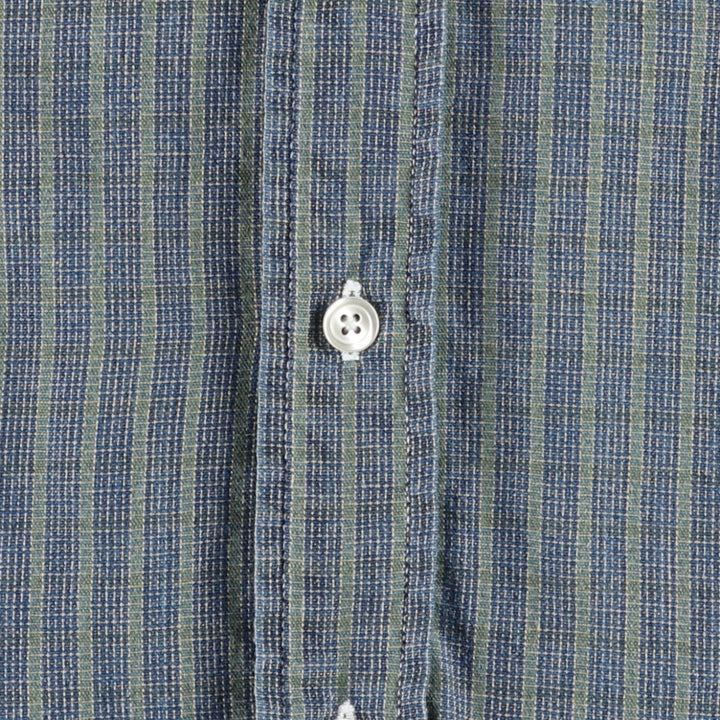 Dockers button-down short-sleeved cotton striped shirt, men's size S (approx.) cotton blue type Vintage Second Hand
