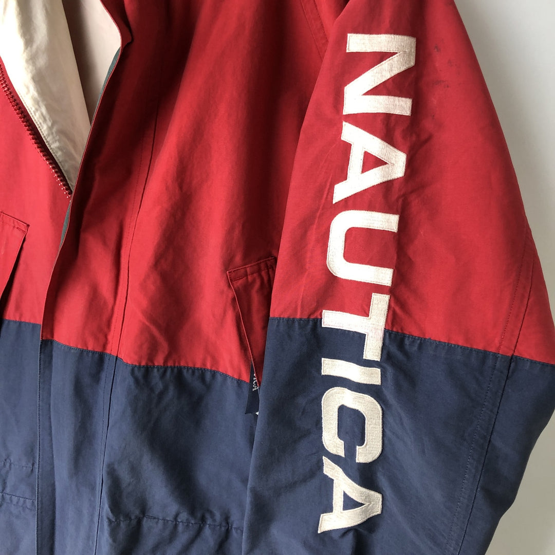 90'S Nautica sailing jacket, men's XL size, vintage cotton red type Vintage Second Hand