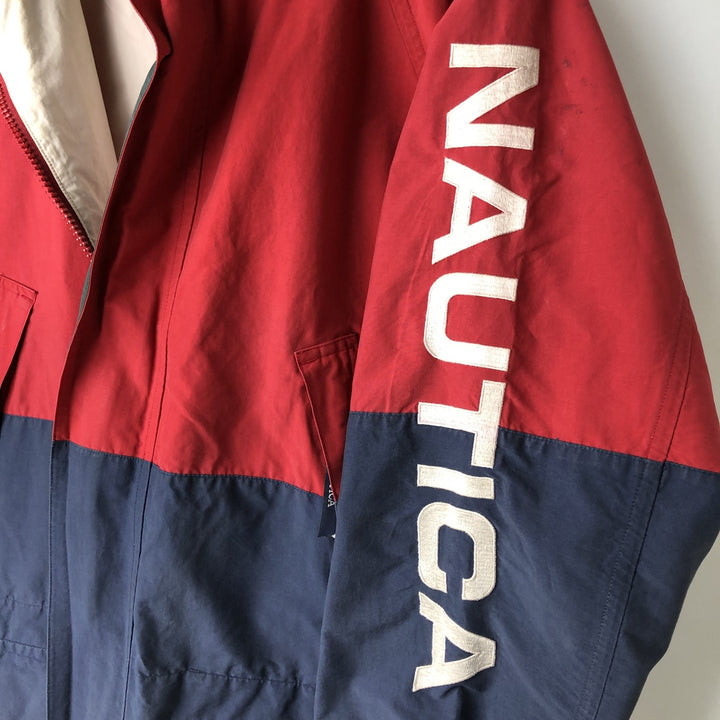 90'S Nautica sailing jacket, men's XL size, vintage cotton red type Vintage Second Hand