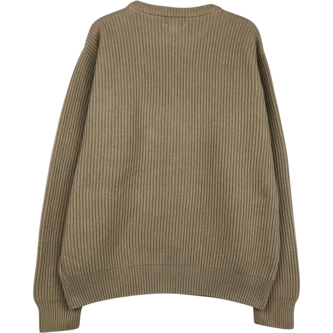 Vintage 90'S LLBean ribbed cotton knit sweater, size L, men's cotton Beige type Vintage Second Hand