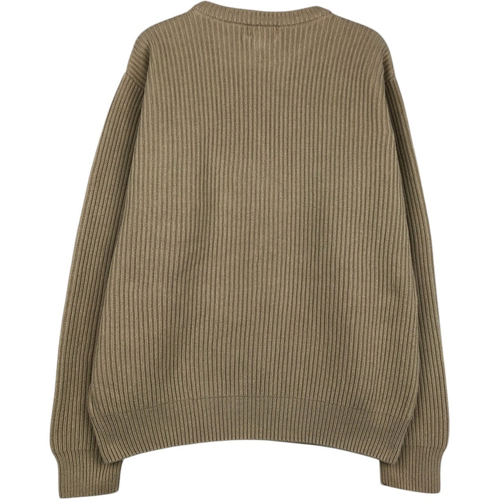 Vintage 90'S LLBean ribbed cotton knit sweater, size L, men's cotton Beige type Vintage Second Hand