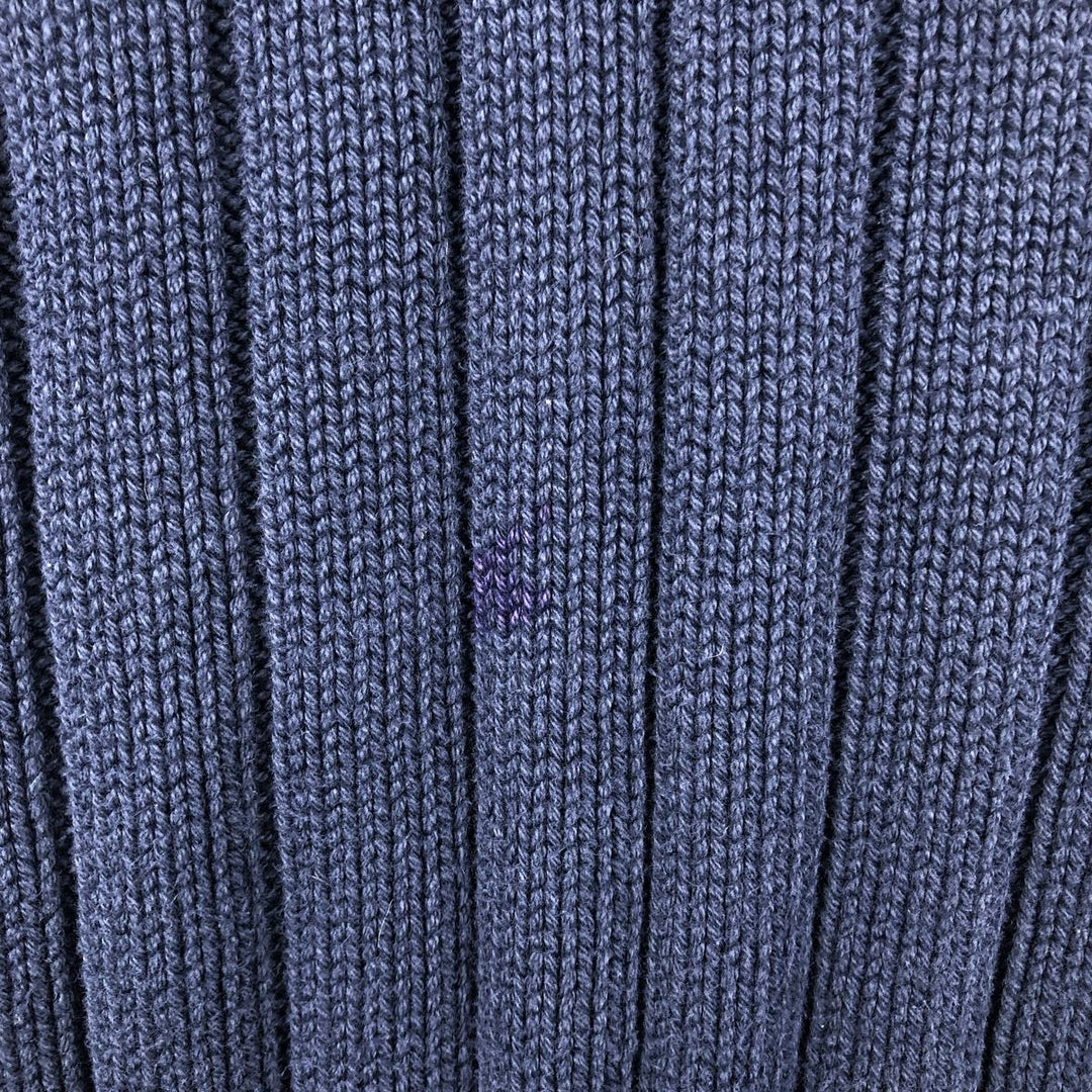 Vintage 80s-90'S Eddie Bauer high-neck cotton knit sweater with black tag, size M, men's unclear navy blue type Vintage Second Hand